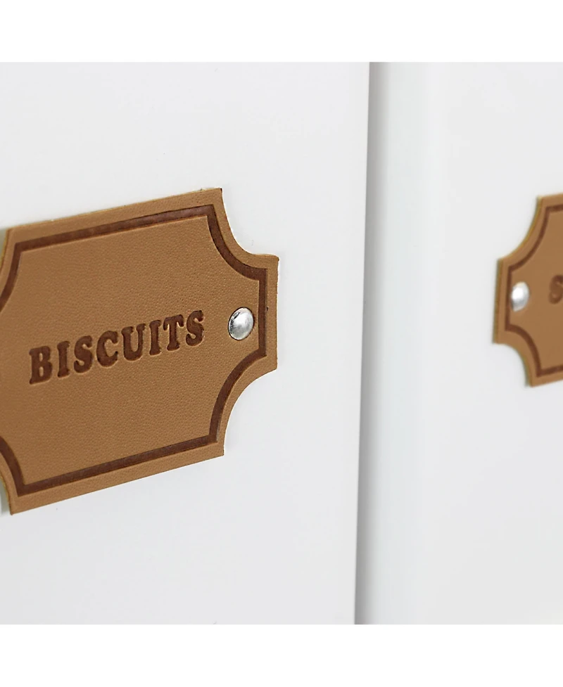 MegaChef Kitchen Food Storage and Organization 5 Piece Canister Set in White