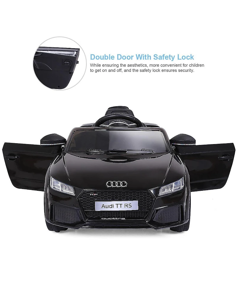 Gymax 12V Audi Tt Rs Electric Kids Ride On Car Licensed Remote Control MP3 Black