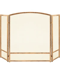 Best Choice Products 47.5x27.25in 3-Panel Steel Mesh Fireplace Screen, Spark Guard w/ Rustic Worn Finish