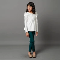 Hope & Henry Toddler Girls Button Cuff Ponte Pant