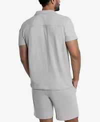 Spring + Mercer Men's Camp Collar Casual Short Sleeve Button-Up Shirt