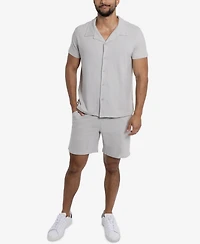 Spring + Mercer Men's Camp Collar Casual Short Sleeve Button-Up Shirt