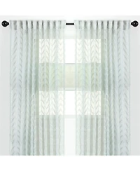 Chanasya Premium 2-Panel Moroccan Embroidered Design Textured Sheer Curtain Panels