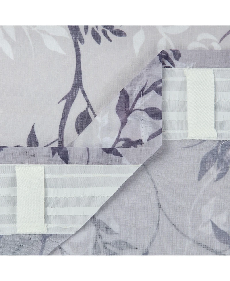 Chanasya Premium 2-Panel Floral Textured Sheer Curtain Panels - 3-in-1 Back Tab, Rod Pocket