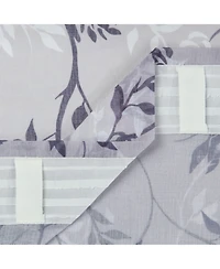 Chanasya Premium 2-Panel Floral Textured Sheer Curtain Panels - 3-in-1 Back Tab, Rod Pocket