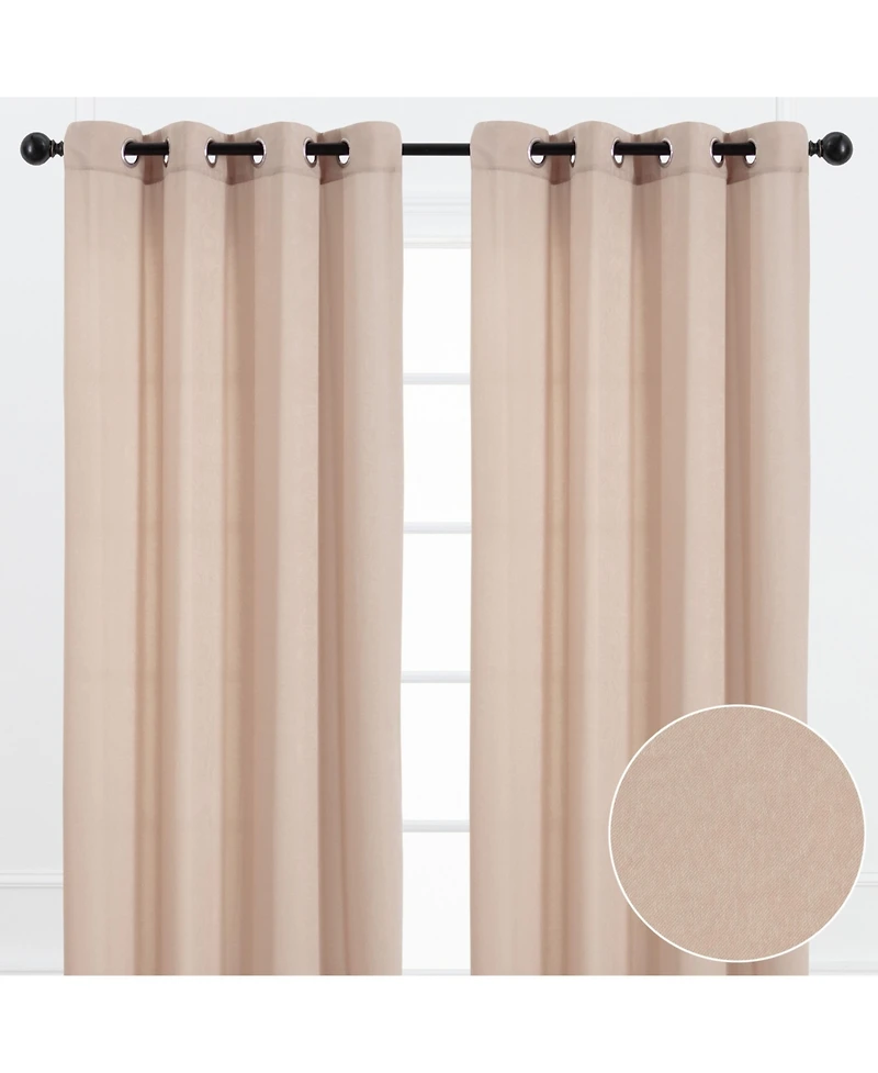 Chanasya Premium Beige Silky Velvet Textured Sheer Curtains - Lightweight Curtain for Living Room Bedroom Windows