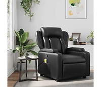Massage Recliner Chair Black Faux Leather