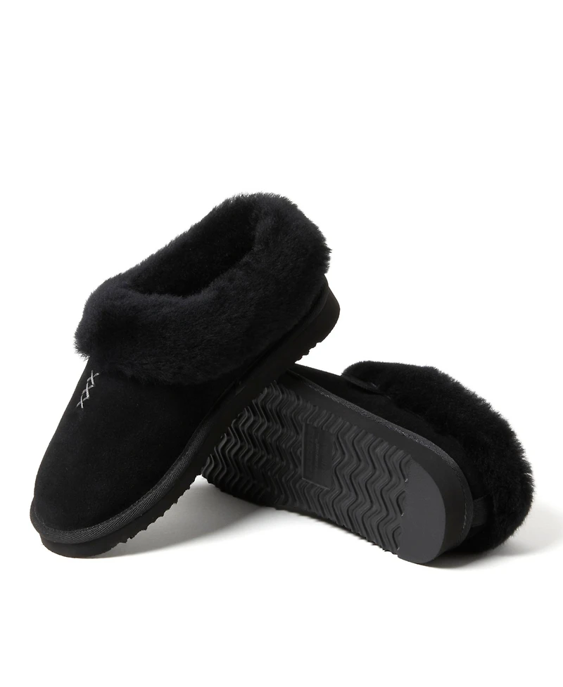 Fireside by Dearfoams Women's Adelaide Genuine Shearling Clog Slipper