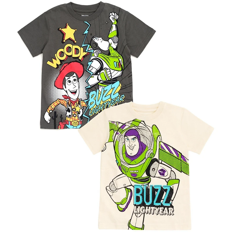 Disney Toddler Boys Mickey Mouse Toy Story Winnie the Pooh Cars Lion Guard Moana Luca Firebuds 2 Pack T-Shirts to