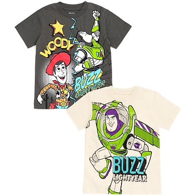 Disney Toddler Boys Mickey Mouse Toy Story Winnie the Pooh Cars Lion Guard Moana Luca Firebuds 2 Pack T-Shirts to