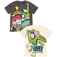 Disney Toddler Boys Mickey Mouse Toy Story Winnie the Pooh Cars Lion Guard Moana Luca Firebuds 2 Pack T-Shirts to