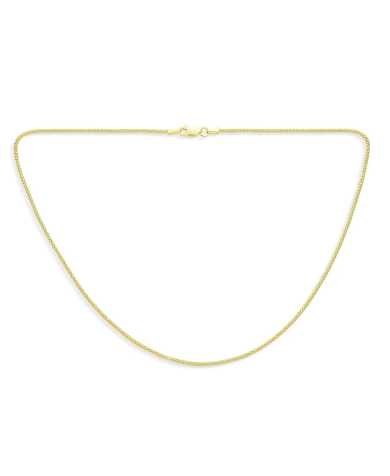 Bling Jewelry 3mm Bali Style 14k Gold Plated Sterling Silver Caviar Coreana Popcorn Chain Necklace
