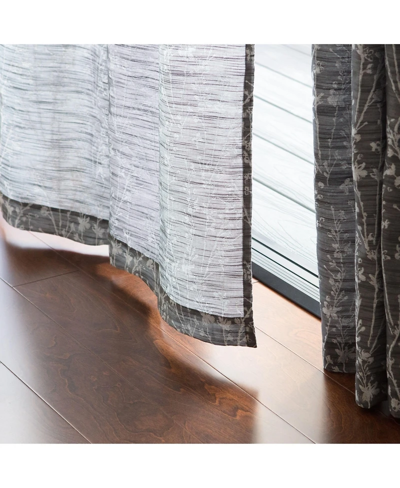 Chanasya Premium 2-Panel Floral Jacquard Textured Beige Curtains with Grommets for Windows Living Room Bedroom Office