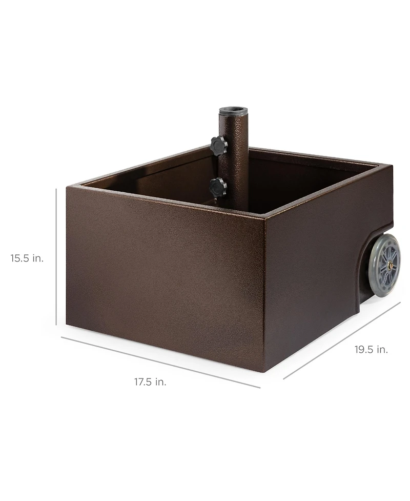 Best Choice Products Portable Steel Umbrella Base Stand for Patio, Up to 150 lbs w/ Fillable Planter, Drainage, Wheels