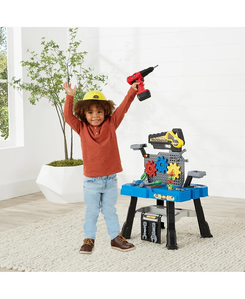 Best Choice Products Pretend Play Kid's Workbench, Child's Construction Toy Set w/ 150 Accessories, Electric Drill