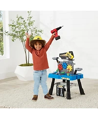 Best Choice Products Pretend Play Kid's Workbench, Child's Construction Toy Set w/ 150 Accessories, Electric Drill