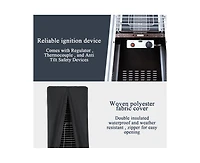 42000 Btu Outdoor Black Pyramid Patio Heater with Cover
