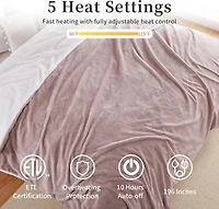 Caromio King Size Flannel Sherpa Electric Heated Blanket with Dual Control, 100" x 90"