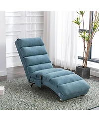 Mondawe Orange Recliners Chair Indoor with Remote Control,Ergonomic Electric Massage Long Lounger