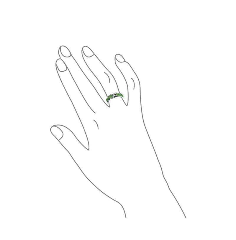 Bling Jewelry Pave Cz Accent Criss Cross Cubic Zirconia X Kiss Dyed Green Jade Band Ring For Women For .925 Sterling Silver