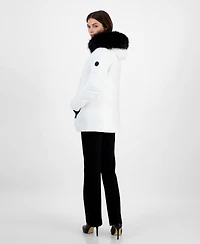 Michael Michael Kors Women's Faux-Fur-Trim Hooded Puffer Coat, Created for Macy's