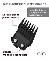 StyleCraft Professional 8-Pc. Dub Magnetic Clipper Guards Set - Black