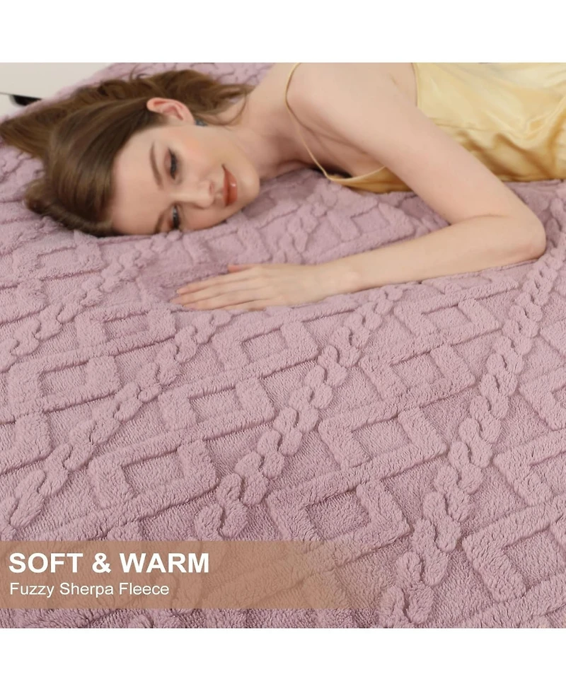 Caromio King Tufted Sherpa Electric Heated Blanket with Dual Control, 100" x 90"