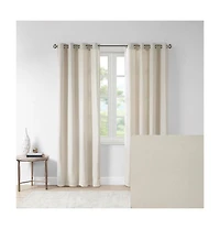 Madison Park Englewood Solid Piece Dyed Grommet Top Curtain Panel, 50"W x 84"L