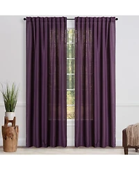Chanasya Premium 2-Panel Faux Belgian Flax Textured Semi Sheer Curtains