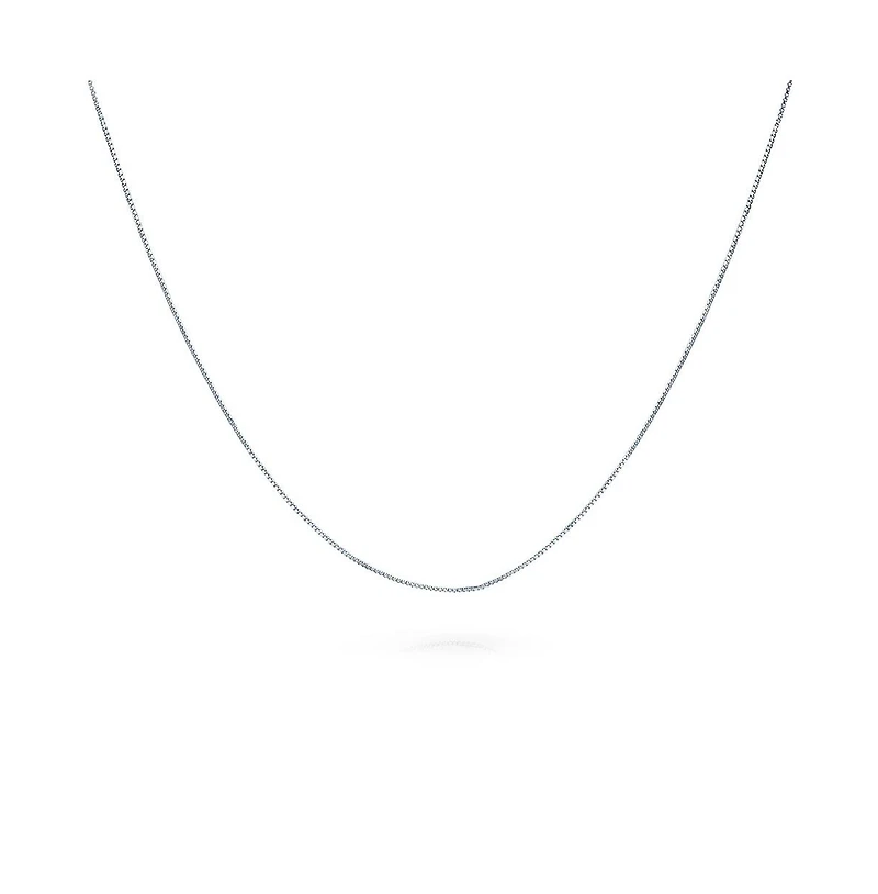 Bling Jewelry Box Chain Link 1MM Thin 10 Gauge Necklace Gold Plated .925 Sterling Silver