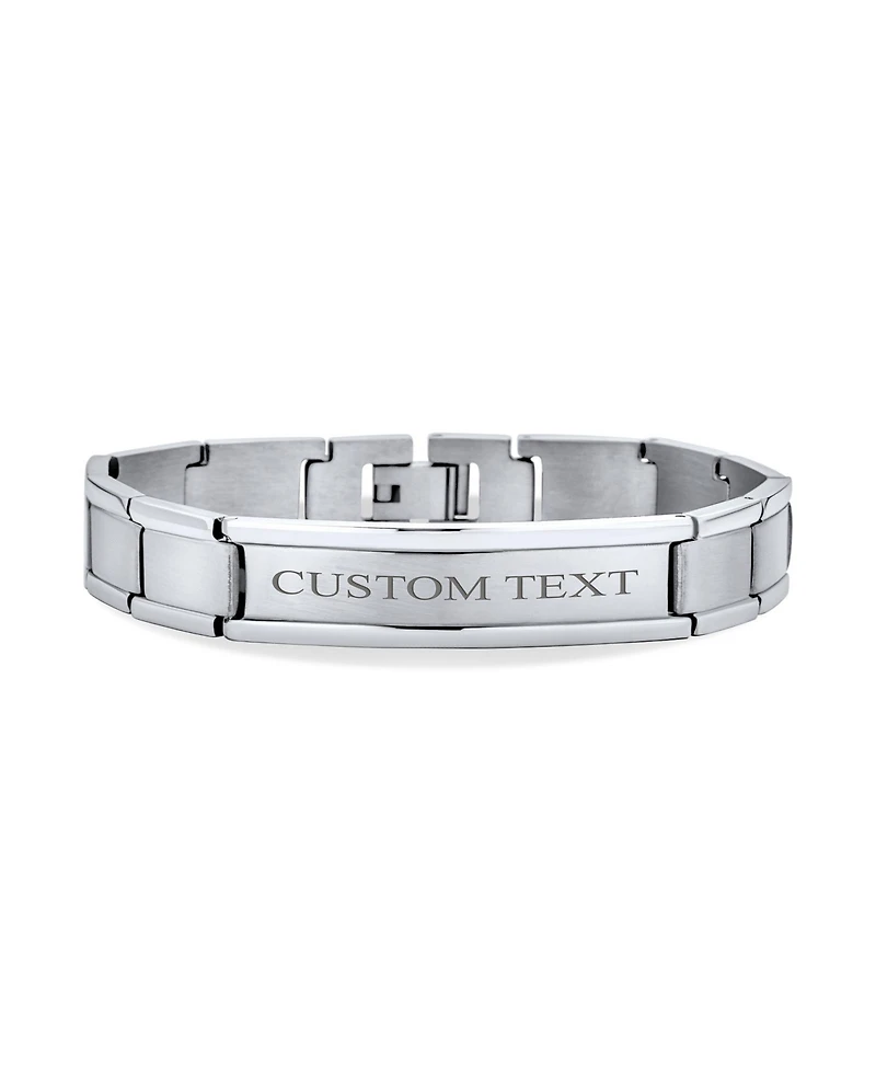 Bling Jewelry Stainless Steel Watchband Identification Id Bracelet Name Tag 8 Inch