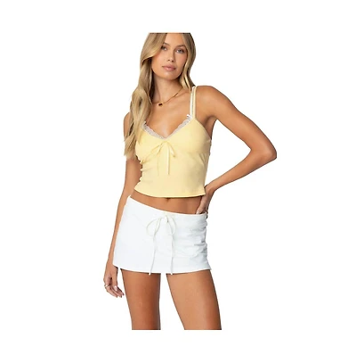 Edikted Womens Lacey Layered Tank Top