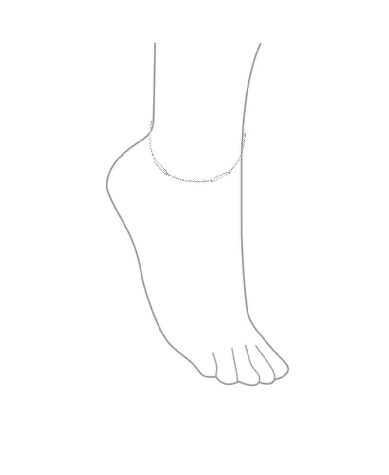 Bling Jewelry Simple 14K Gold Plated Silver Flat Bar Link Anklet Ankle Bracelet 9-10 Inch