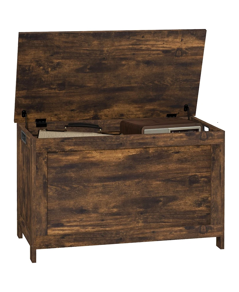 Homcom 29.9" Storage Chest w/ 2 Safety Hinges, Wooden Box,