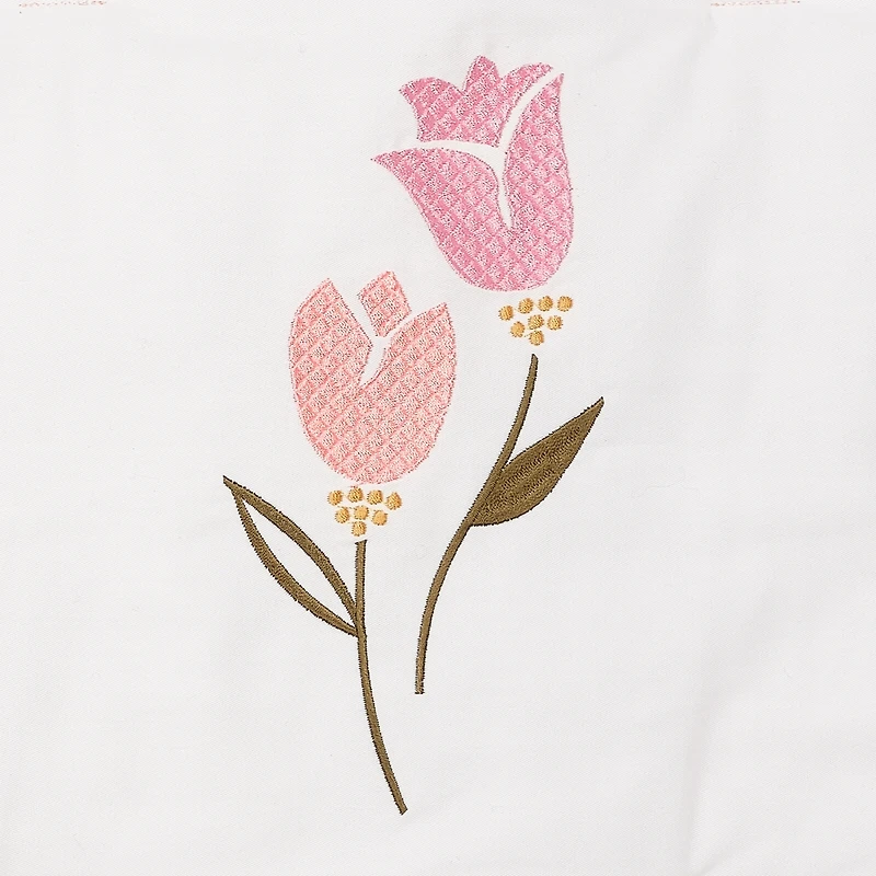 Lambs & Ivy Little Garden 3-Piece Embroidered Floral Baby Crib Bedding Set