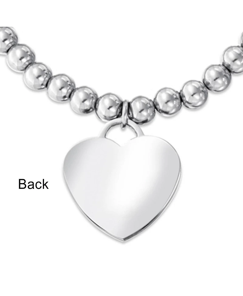 Bling Jewelry Blank Medical Alert Id Stretch Bracelet Heart Pink Cancer Ribbon Tag