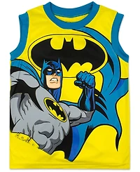 Dc Comics Little Boys Justice League Batman Graphic T-Shirt Sleeveless and Shorts 3 Piece Outfit Set to