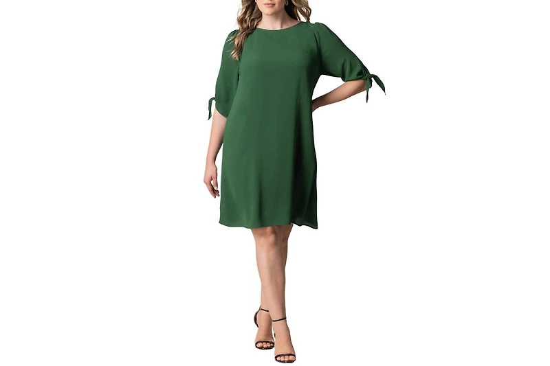 Kiyonna Plus Manhattan Shift Dress with Tie Sleeves
