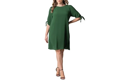 Kiyonna Plus Manhattan Shift Dress with Tie Sleeves