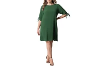 Kiyonna Plus Manhattan Shift Dress with Tie Sleeves
