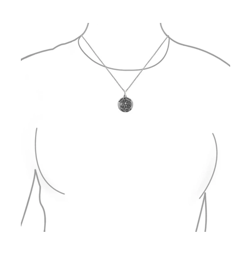 Bling Jewelry Religious Medal Patron of Military Police Security - Saint Michael Pendant Necklace and in .925 Sterling Silver