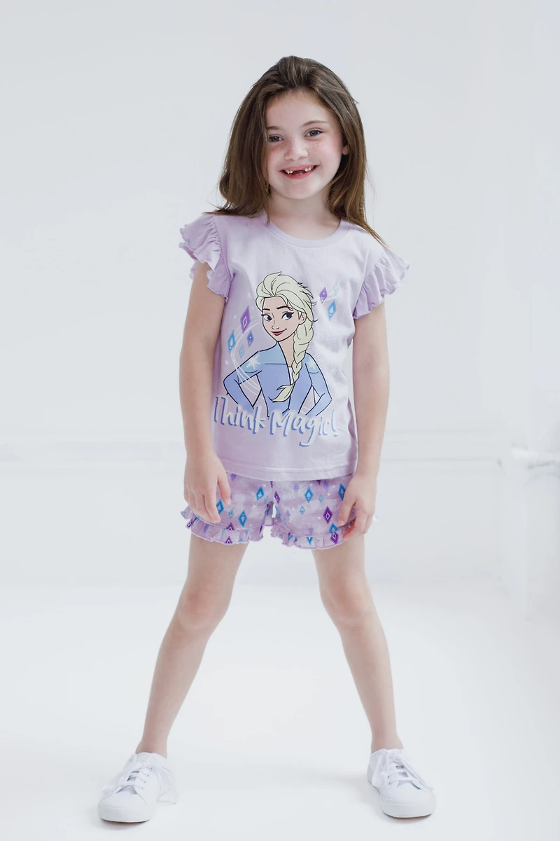 Frozen Toddler Girls Disney Princess Moana Belle Minnie Mouse Nightmare Before Christmas Tank Top and French Terry Shorts to