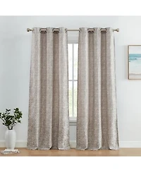 Hlc.Me Avalon Jacquard Slub Texture Privacy Curtains With Grommet Lightweight Window Curtain Panels Set Of 2