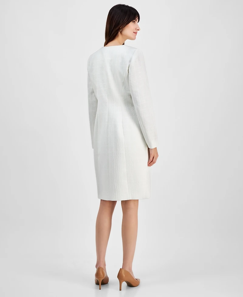 Le Suit Women's Jewel-Neck Topper & Empire-Seam Midi Dress Set
