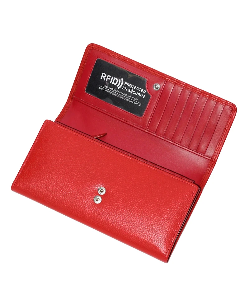 Club Rochelier Ladies Leather Clutch Wallet with Checkbook and Gusset