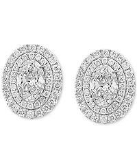 Effy Lab Grown Diamond Oval Double Halo Stud Earrings (2-7/8 ct. t.w.) in 14k White Gold