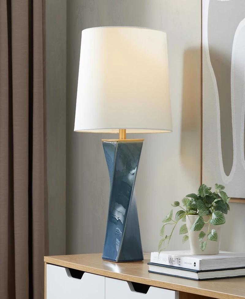 LumiSource 27" Ceramic Grandview Gallery Curvo Square Table Lamp