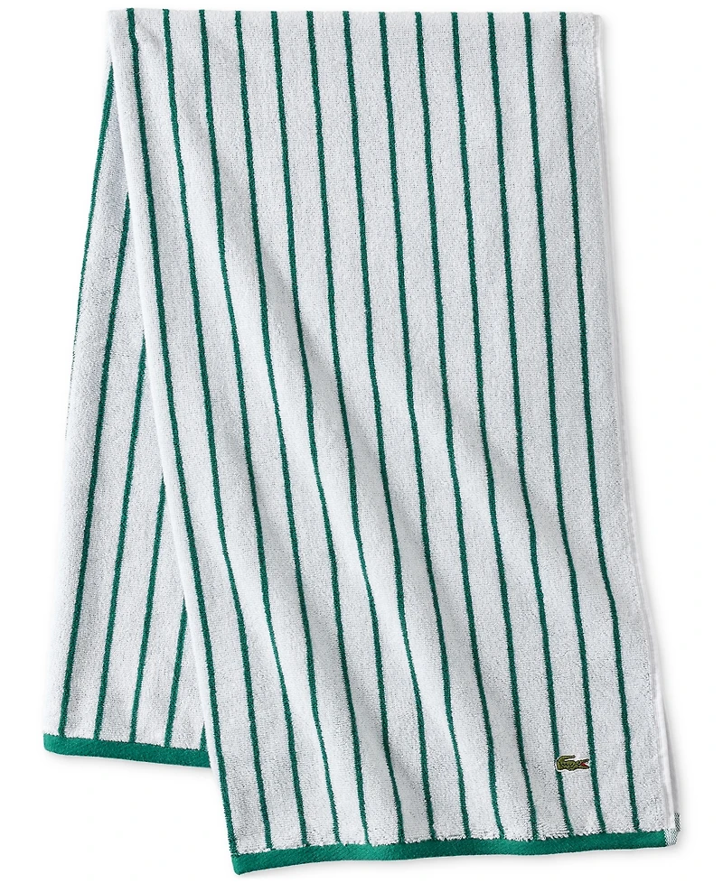 Lacoste Home Centre Mark Cotton Jacquard Stripe Bath Towel, 30" x 52"