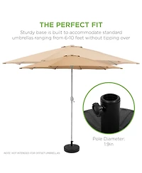Best Choice Products Fillable Plastic Patio Umbrella Base Stand, Pole Holder w/ Adjustment Knob