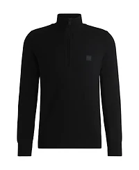 Boss by Hugo Men's Logo-Patch Zip-Neck Sweater